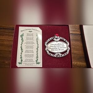 MERRY CHRISTMAS FROM HEAVEN PEWTER ORNAMENT (John Mooney Jr, 1990). Box Included